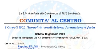 Conferenza di MCL Lombardia